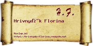 Hrivnyák Florina névjegykártya